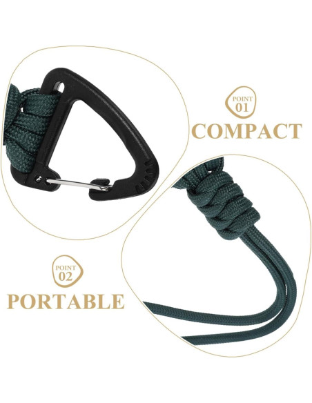 Llavero Paracord HANABASS 2pcs Verde Oscuro 1.3m Llavero Paracord HANABASS 2pcs Verde Oscuro 1.3m