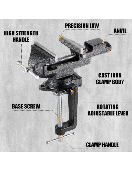 Morsa Universal CTrowelpro 3.3" con Base Giratoria 360 Morsa Universal CTrowelpro 3.3" con Base Giratoria 360