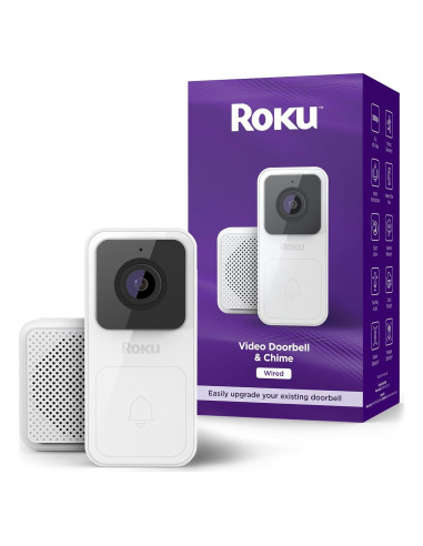 Timbre de Video Con Cable Roku 1080p HD Detección Movimiento