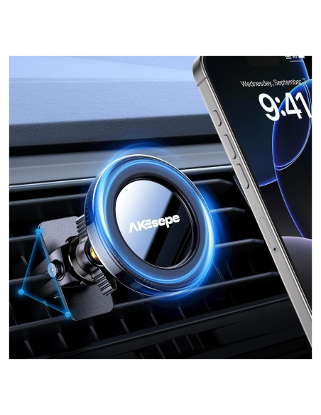 Soporte de Coche MagSafe AKEsepe con Rotación 360 - Negro Soporte de Coche MagSafe AKEsepe con Rotación 360 - Negro