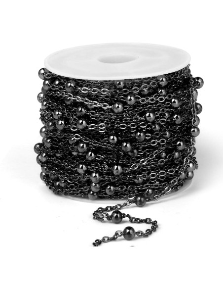 Cadena de Perlas de Satélite Cadikez 10m Acero Inoxidable 2mm Cadena de Perlas de Satélite Cadikez 10m Acero Inoxidable 2mm