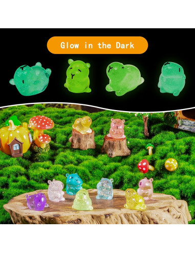 Figuritas Mini Capibara Luminiscentes - Paquete de 24 Resina