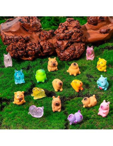 Figuritas Mini Capibara Luminiscentes - Paquete de 24 Resina