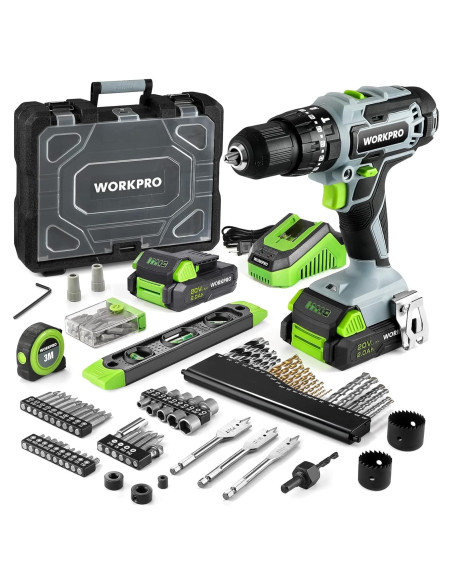 Taladro Inalámbrico WORKPRO 20V con 102 Accesorios Taladro Inalámbrico WORKPRO 20V con 102 Accesorios