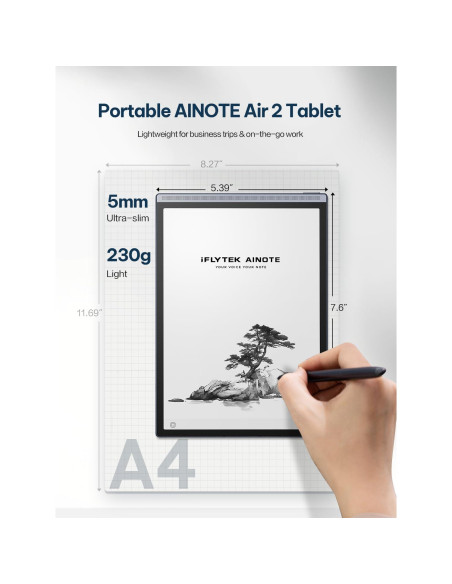 Tableta AINOTE Air 2 de 8.2" E Ink con Stylus y IA Tableta AINOTE Air 2 de 8.2" E Ink con Stylus y IA