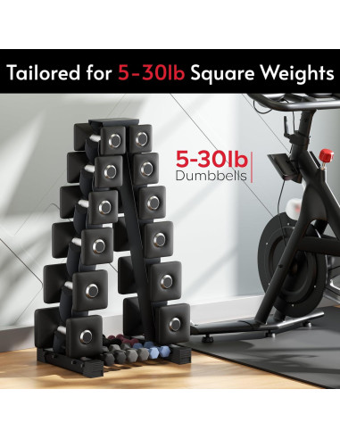 Soporte para Mancuernas Crostice, Ergonómico, 6 Niveles, Negro