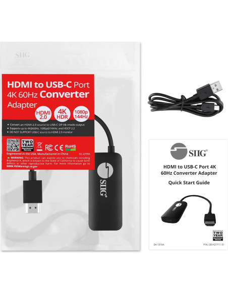Convertidor HDMI a USB-C SIIG 4K 60Hz para Consolas y Monitores Convertidor HDMI a USB-C SIIG 4K 60Hz para Consolas y Monitores