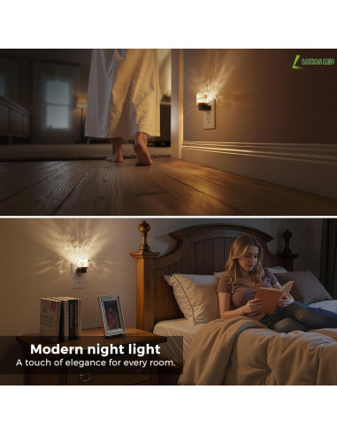 Luz Nocturna LED LOHAS 2 Paquete 3000K Sensor Automático