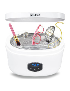 Limpiador Ultrasónico de Joyas MILEKE 600ml 40KHz con Función Degas