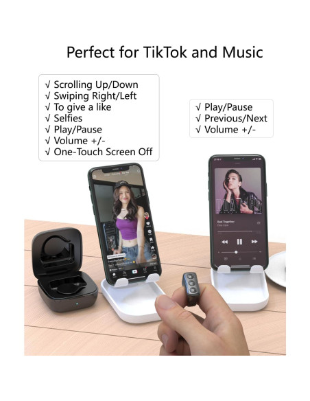 Anillo de Desplazamiento Bluetooth ZOZVO RM para TikTok y Selfies Anillo de Desplazamiento Bluetooth ZOZVO RM para TikTok y Selfies
