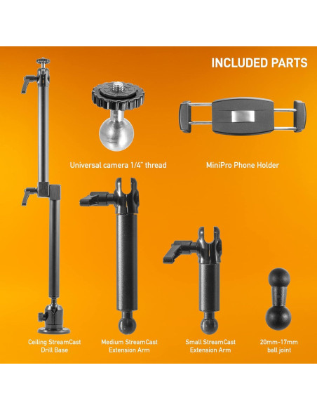 Montaje de Techo iBOLT Stream-Cast para Cámaras DSLR y Smartphones Montaje de Techo iBOLT Stream-Cast para Cámaras DSLR y Smartphones