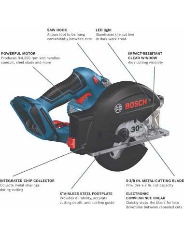 Sierra Circular Bosch GKM18V-20N 18V para Cortar Metal 5.08cm