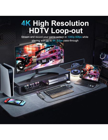 Tarjeta de Captura HDMI 4K Boboyes VAC-007 para Streaming 1080P Tarjeta de Captura HDMI 4K Boboyes VAC-007 para Streaming 1080P