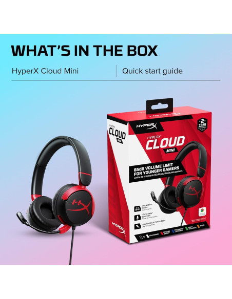 Auriculares con Cable HyperX Cloud Mini - Negro/Rojo, 130g, Gaming Auriculares con Cable HyperX Cloud Mini - Negro/Rojo, 130g, Gaming