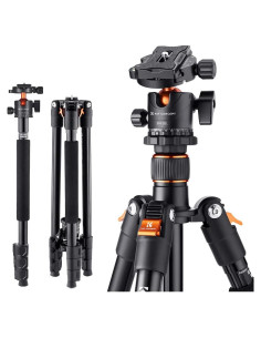 Trípode K&F CONCEPT 64"/162cm Aluminio con Cabezal de Bola 10kg