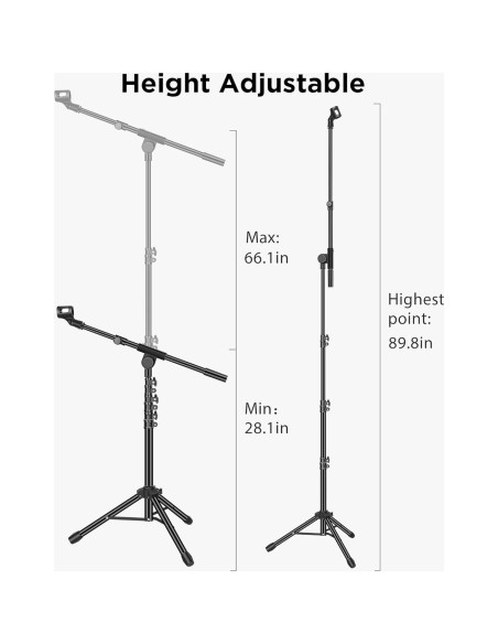 Soporte de Micrófono InnoGear Ajustable con Base Redonda 2.04kg Soporte de Micrófono InnoGear Ajustable con Base Redonda 2.04kg