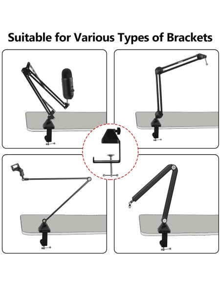 Soporte de Micrófono Geekria con Abrazadera de Escritorio Ajustable Soporte de Micrófono Geekria con Abrazadera de Escritorio Ajustable