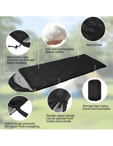 Paquete de 6 Sacos de Dormir Tewloss 210x76 cm Algodón Impermeable