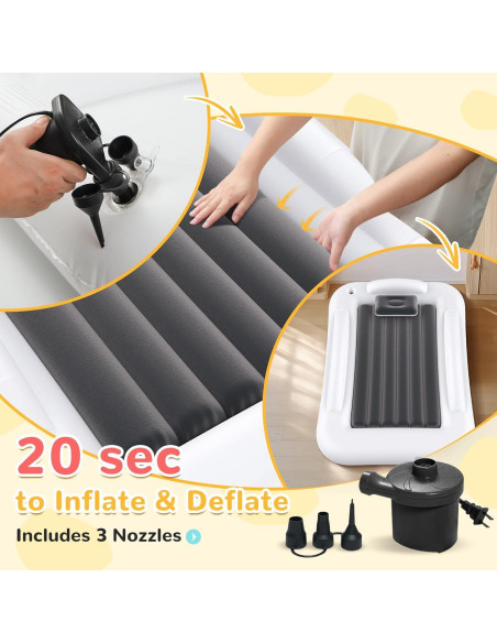 Cama de Viaje Inflable para Niños Abdtech - 134 cm - Portátil Cama de Viaje Inflable para Niños Abdtech - 134 cm - Portátil