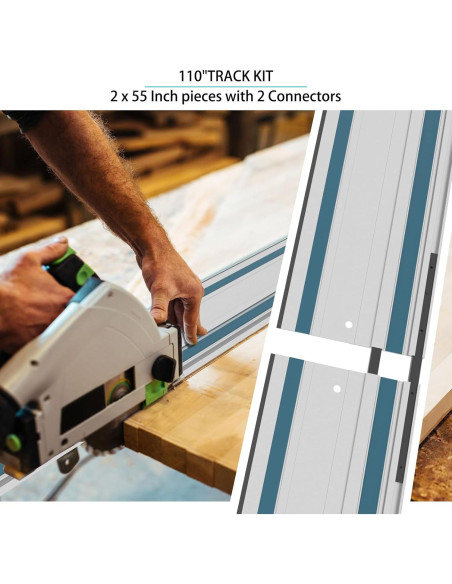 Set de rieles de guía de sierra 2x55" KUNCAIISH con conectores Set de rieles de guía de sierra 2x55" KUNCAIISH con conectores