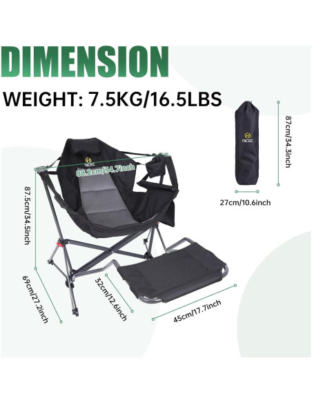 Silla de Camping Hammock Nice C con Reposapiés Plegable Silla de Camping Hammock Nice C con Reposapiés Plegable