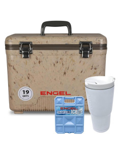 Cooler Engel 19qt Hermético con Vaso Aislado 22 oz y Paquete de Hielo