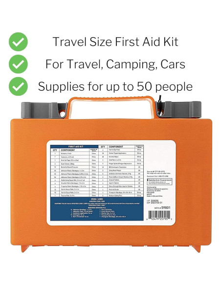 Kit de Primeros Auxilios McKesson 260 Piezas para 50 Personas Kit de Primeros Auxilios McKesson 260 Piezas para 50 Personas