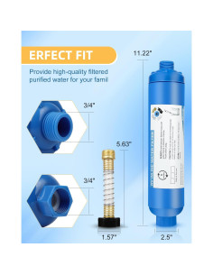 Filtro de Agua Inline Dollate para RV - Paquete de 2, 3996 L 2