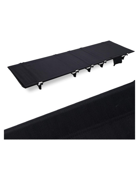 Cama de Camping Plegable ONETOS Ultraligera 150kg Negra Cama de Camping Plegable ONETOS Ultraligera 150kg Negra