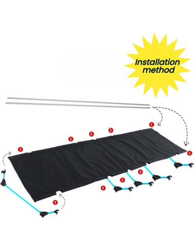 Cama de Camping Plegable ONETOS Ultraligera 150kg Negra