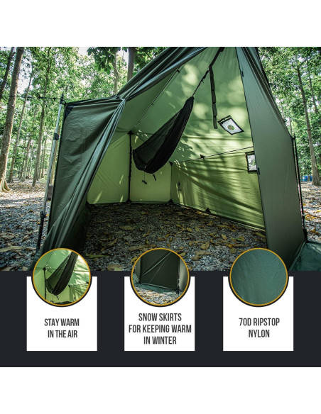 Hamaca Tienda Caliente OneTigris + Cama de Camping Plegable Hamaca Tienda Caliente OneTigris + Cama de Camping Plegable