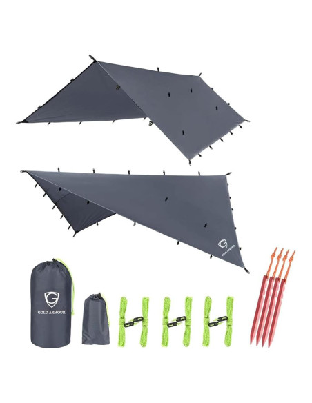 Toldo de Lluvia Gold Armour 6.1m x 4.4m Impermeable Gris Toldo de Lluvia Gold Armour 6.1m x 4.4m Impermeable Gris