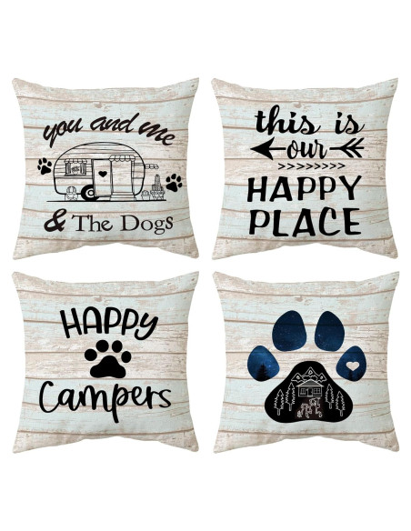 Funda de Almohada Decorativa Sidhua 45x45 cm Set de 4 Perros Funda de Almohada Decorativa Sidhua 45x45 cm Set de 4 Perros