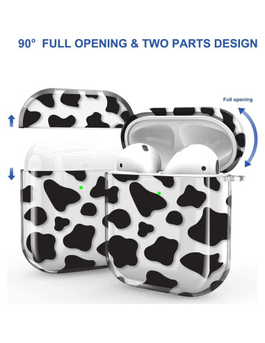 Estuche transparente para AirPods Maxjoy con llavero - Diseño de vaca