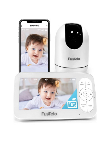 Monitor de Bebé WiFi FusTelo FT-BM01 1080P HD 5" con Audio