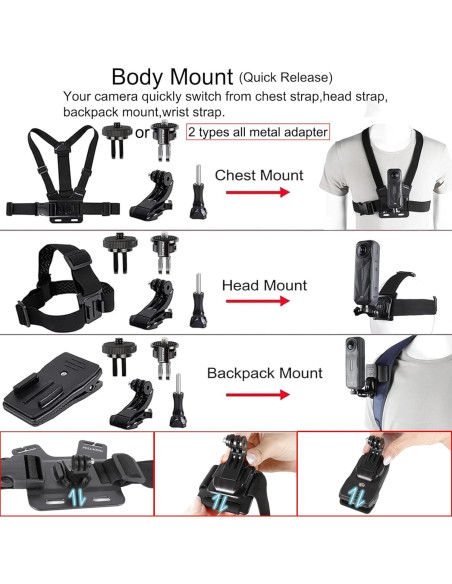Kit de Accesorios PellKing para Insta360 X4 - Funda, Montajes y Palo Selfie Kit de Accesorios PellKing para Insta360 X4 - Funda, Montajes y Palo Selfie