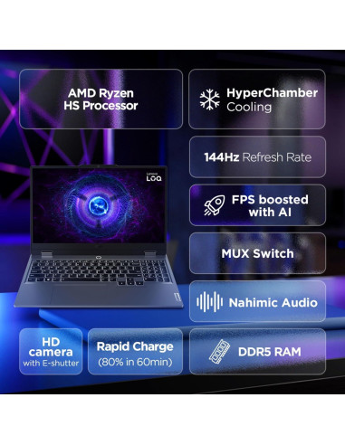 Laptop Gaming Lenovo LOQ 15AHP9 Ryzen 7 64GB 1TB RTX 4060
