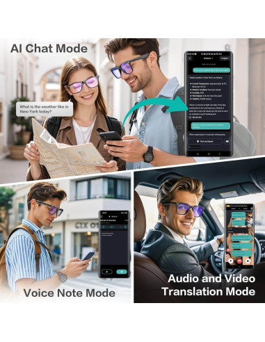 Gafas Inteligentes EarlySincere Bluetooth con Traducción 164 Idiomas