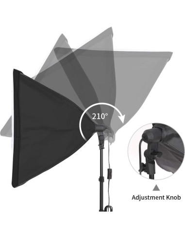 Kit de Iluminación Continua Kshioe 800W 5500K con Soporte y Fondos