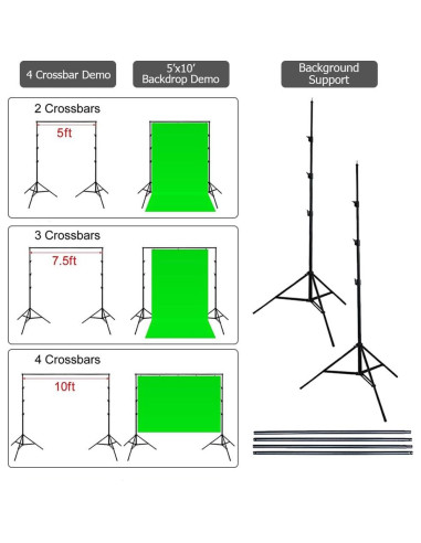 Kit de Iluminación Continua Kshioe 800W 5500K con Soporte y Fondos