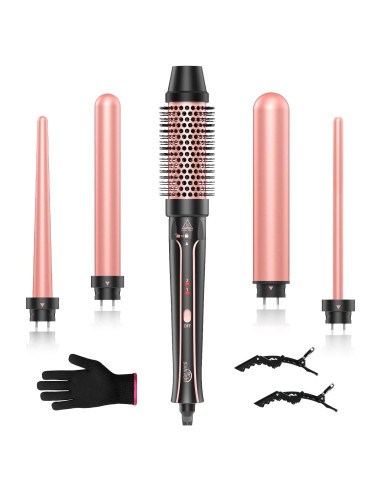 Plancha de Rizar 5 en 1 Sixriver Oro Rosa, 1-3.2 cm