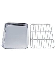 Juego de bandeja y rejilla para horno tostador TeamFar 23.6x17.8cm