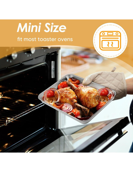 Juego de bandeja y rejilla para horno tostador TeamFar 23.6x17.8cm Juego de bandeja y rejilla para horno tostador TeamFar 23.6x17.8cm