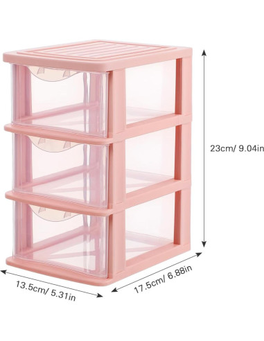 Organizador de Escritorio IMIKEYA Rosa 4 Cajones PP