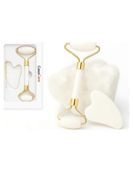 Juego de Herramientas Gua Sha y Rodillo de Jade CasaCare - Antienvejecimiento Juego de Herramientas Gua Sha y Rodillo de Jade CasaCare - Antienvejecimiento