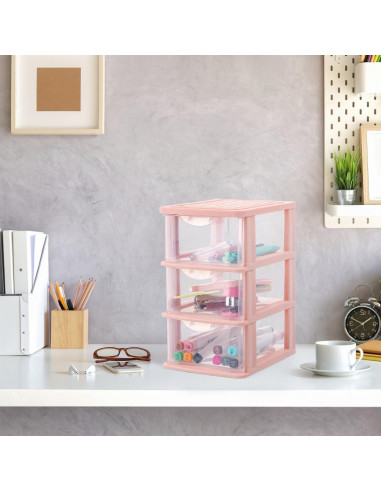 Organizador de Escritorio IMIKEYA Rosa 4 Cajones PP