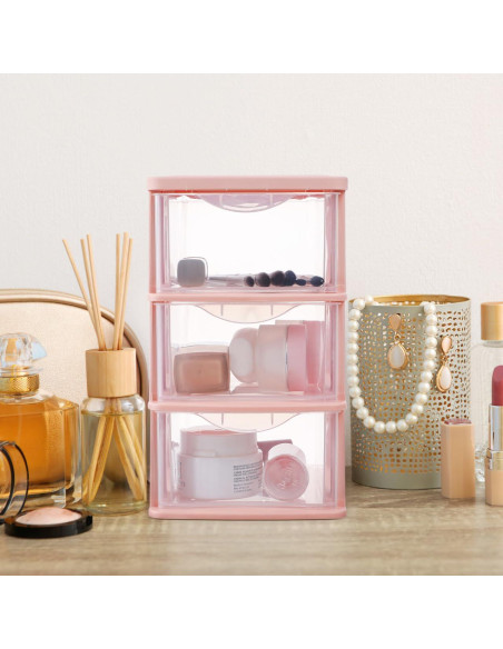 Organizador de Escritorio IMIKEYA Rosa 4 Cajones PP Organizador de Escritorio IMIKEYA Rosa 4 Cajones PP