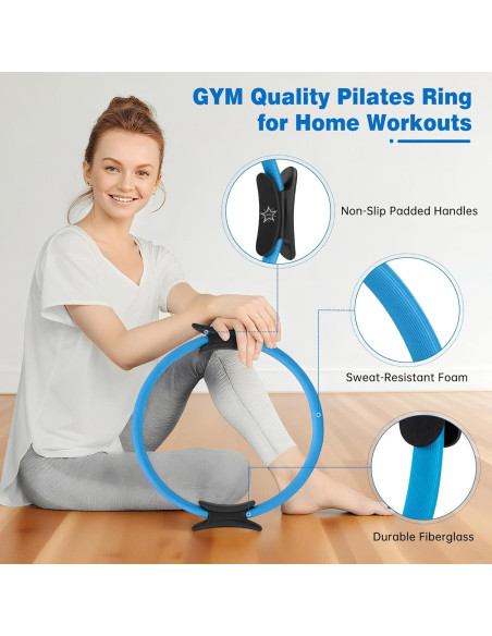 Juego de Anillo de Pilates Muuruu con Accesorios para Entrenamiento Juego de Anillo de Pilates Muuruu con Accesorios para Entrenamiento
