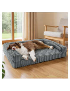 Cama Ortopédica para Perros Bedsure Grande Impermeable Gris