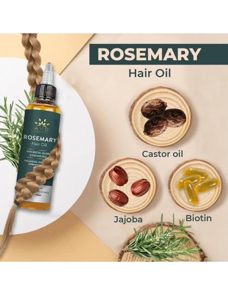 Aceite de Romero AVD Organics 120 ml - Crecimiento y Fortalecimiento del Cabello Aceite de Romero AVD Organics 120 ml - Crecimiento y Fortalecimiento del Cabello